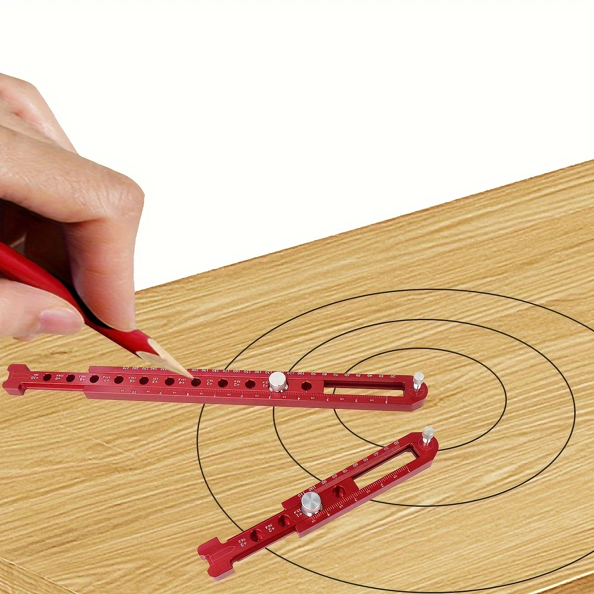 

1 шт., деревообрабатывающий калибр-3340 мм/160 мм, регулируемая линейка для поиска кругов, красный с точной маркировкой, столярный инструмент «сделай сам»