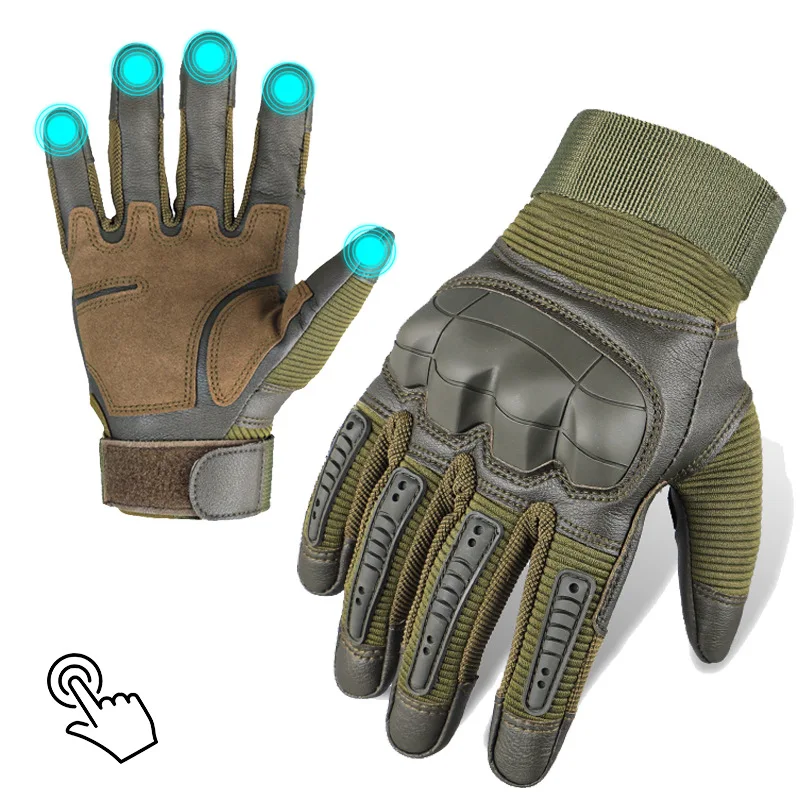 Military Style Full Finger Cycling Gloves with Touch Screen and Anti-Slip Function Motorcycle Accessories  Cycling Gloves