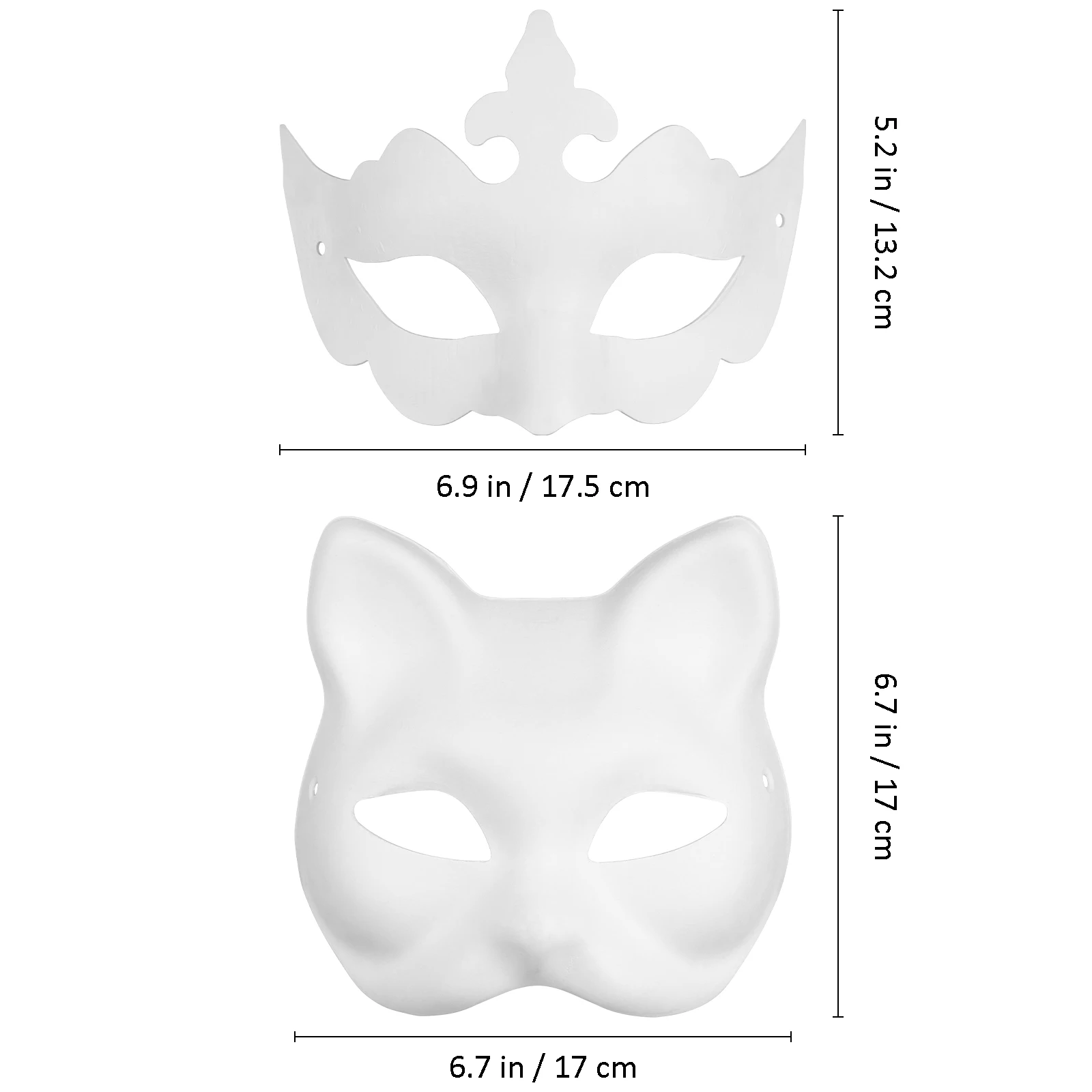 

10 Pcs Pulp Mask Animal Masks Novelty Face Blank Masquerade Hairy for Party Decorative Man Paper Cat