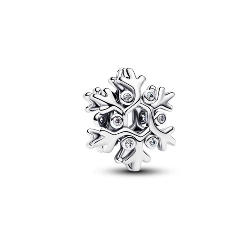 جديد غرامة ندفة الثلج سلسلة خرز تميمة احتفالي ندفة الثلج سحر صالح الأصلي الأوروبي أساور اكسسوارات DIY بها بنفسك النساء المجوهرات هدية