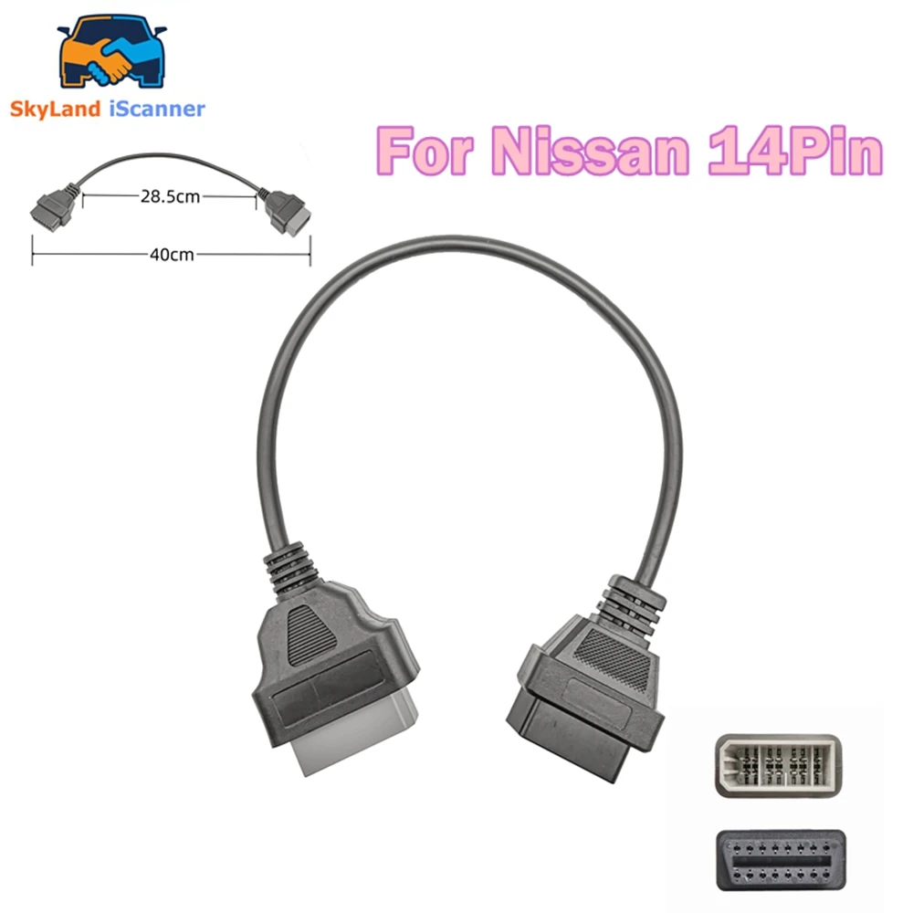 

Новейший диагностический адаптер OBD2 2026 года для Nissan: коннектор с 14 на 16 контактов, 14-контактный диагностический конвертер для автомобилей Nissan, суперпрактичный инструмент