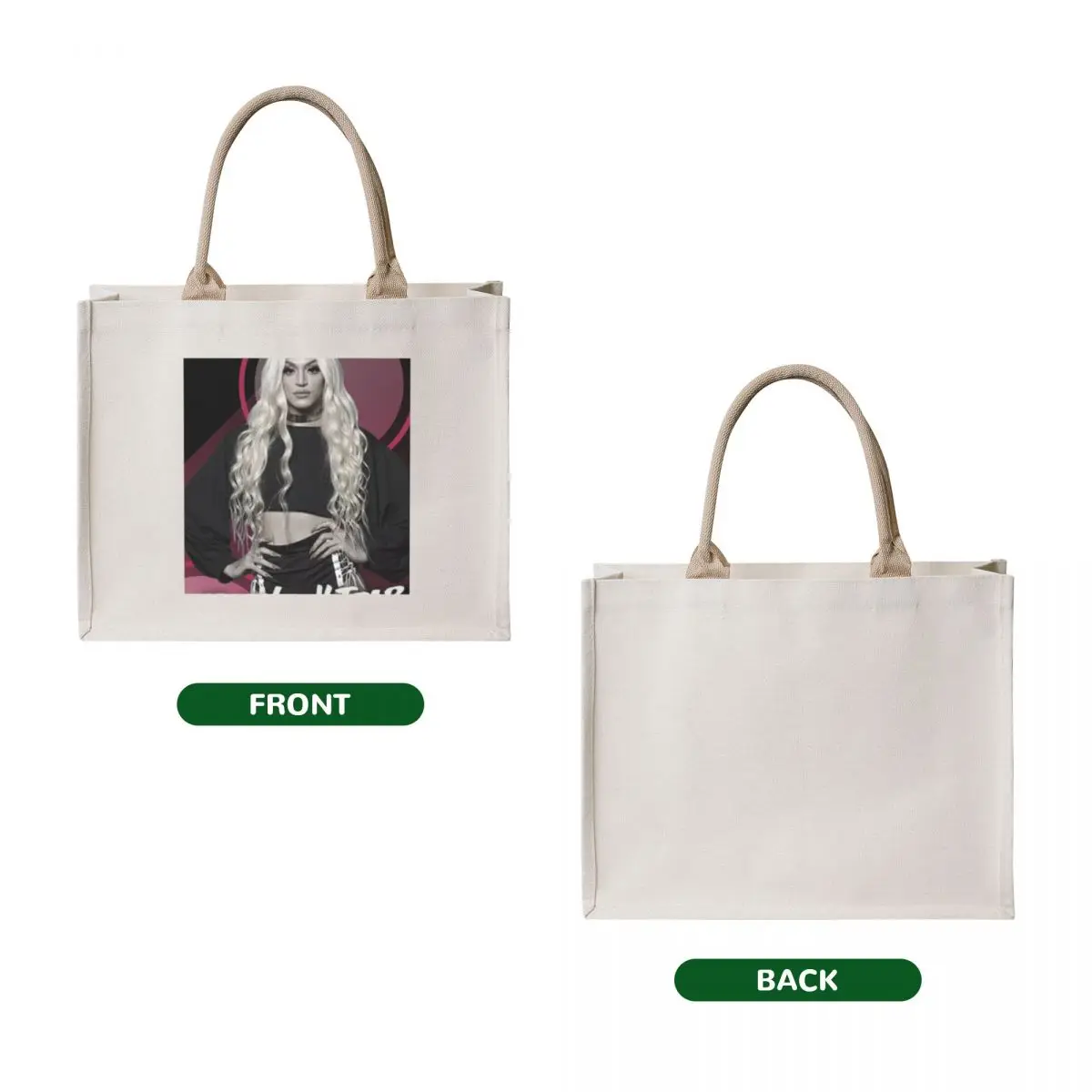 حقيبة يد Pabllo Vittar Ela sim حقيبة كتف قماشية كبيرة