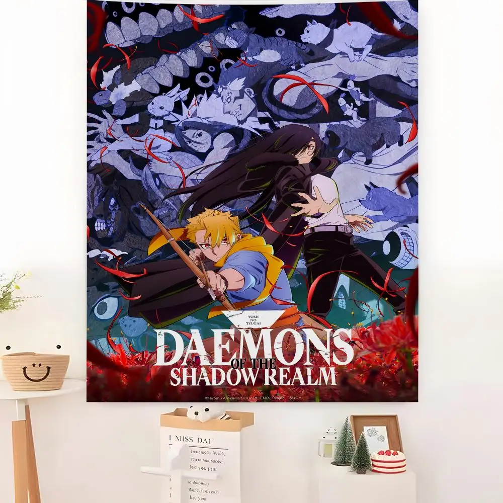 D-Daemons Of The Shadow Realm Tapestry Microfiber Background Art Decor For Bedroom  Bar Garden Outdoor Festival Wall Deco