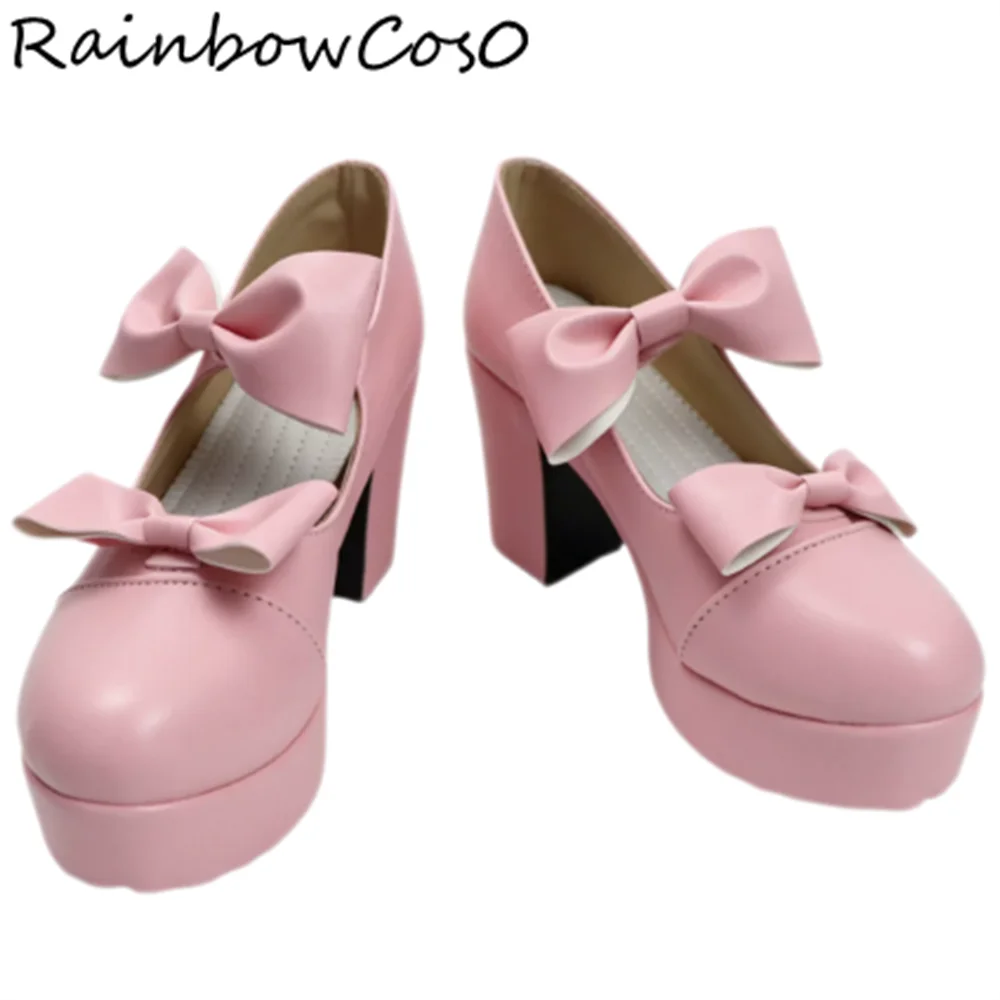 Kaname Madoka Puella Magi Madoka Magica Cosplay Shoes Boots Game Anime Halloween Christmas RainbowCos0 W5921