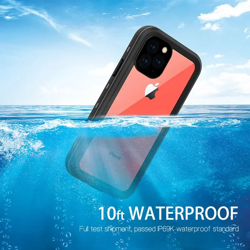 Capa Subaquática Selada para iPhone, Capa de Mergulho à Prova de Choque, Casos Impermeáveis, iPhone 14, 15, 13 Pro Max, Mini, 11, 12, X, XR, SE3
