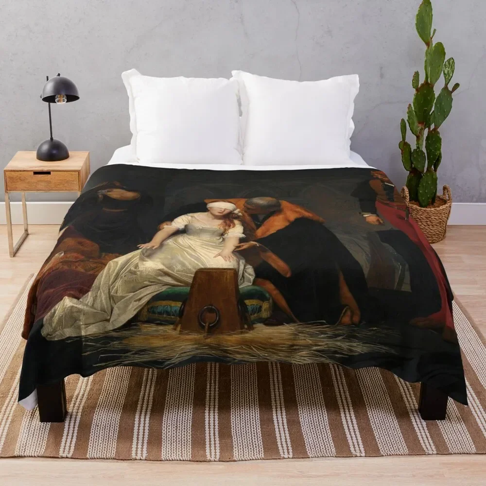 

The Execution of Lady Jane Grey, by Paul Delaroche Throw Blanket Men's Soft Warm Throw Blanket for Couch