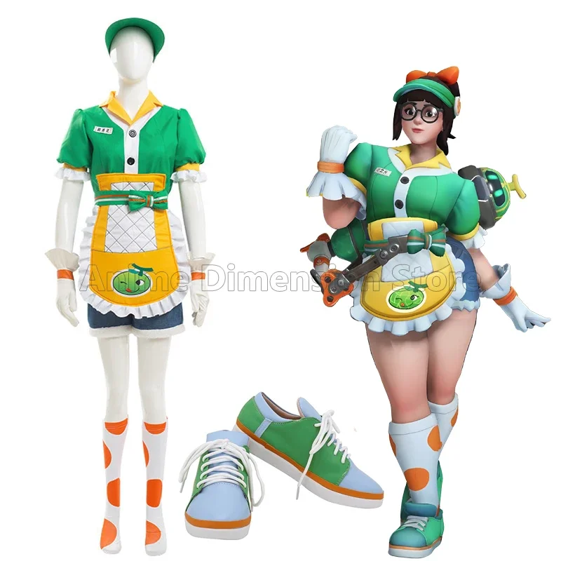 Jogo overwatch pode cosplay trajes sapatos meiling zhou honeydew roupas halloween carnaval roupa para meninas femininas uy1191