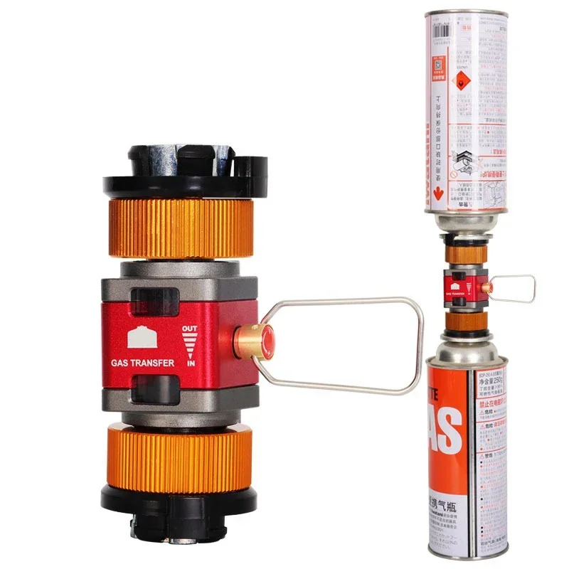 Outdoor Camping Wizualny konwerter zbiornika gazu Adapter do napełniania zbiornika gazu Izobutan/butan Wzajemne ładowanie Adapter gazu Zawór kolekcjonerski