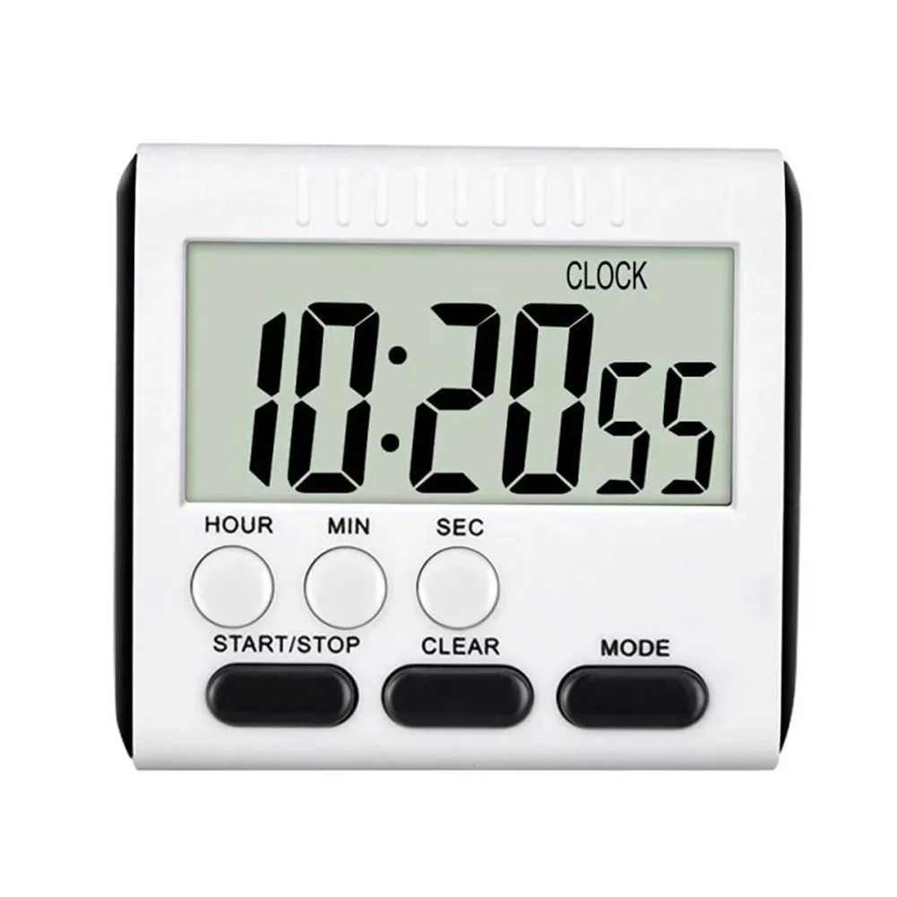 Digital Screen Kitchen Timer Large Display Digital Timer Square Cooking Count Up Countdown Alarm Clock Sleep Stopwatch Clock