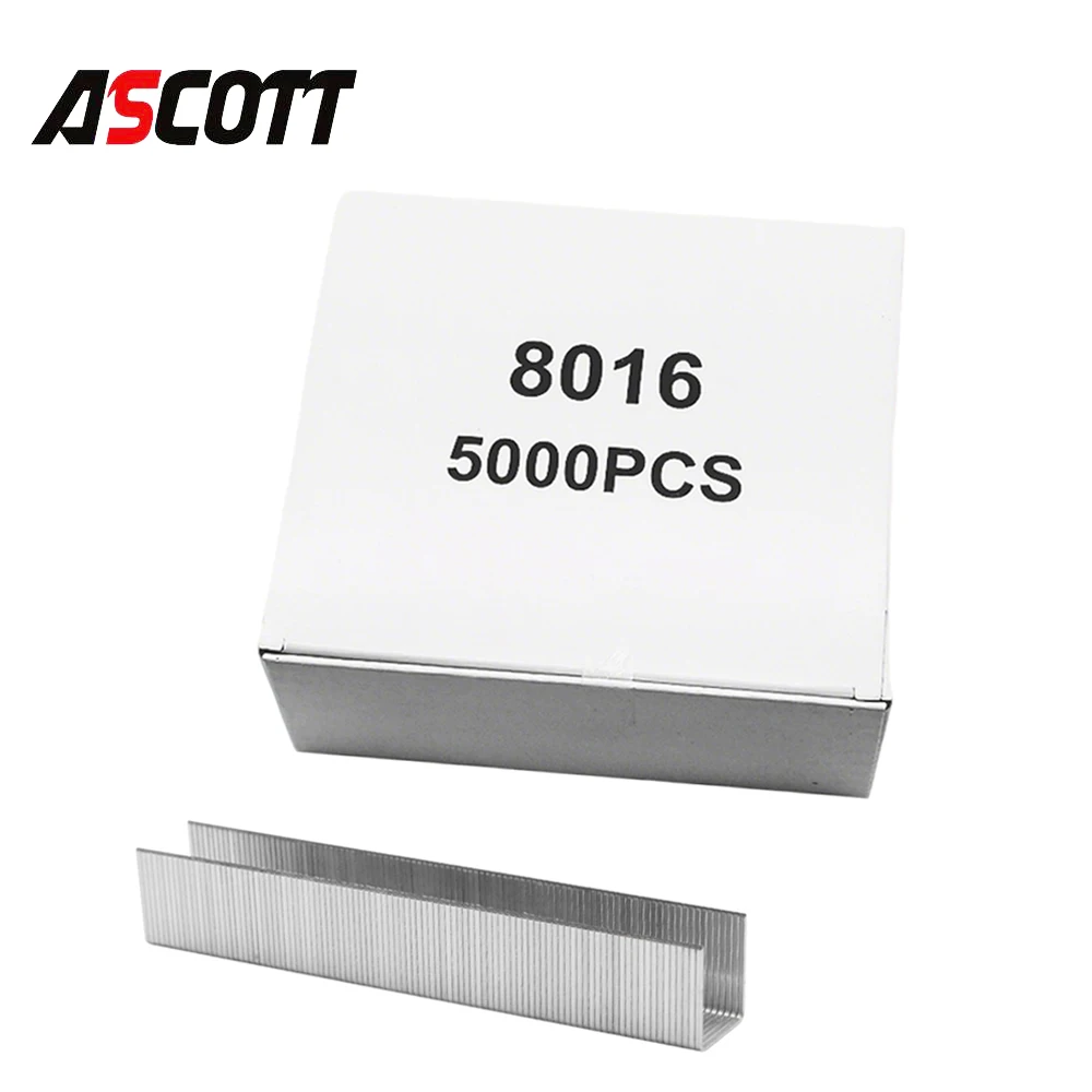 5000pcs Staples 21Ga 1/2 inch Wide Crown Nails 8016 Pneumatic Nail Gun Nails for Furniture, Sofas, Framing, Interior Decoration