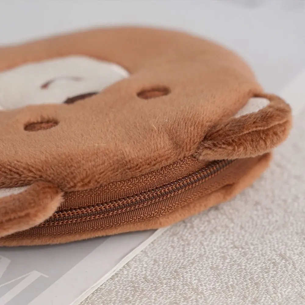 Monedero de peluche de Panda de dibujos animados para niños, oso, cerdo, bolsa de auriculares de felpa, bolsa con cremallera, colgante de felpa