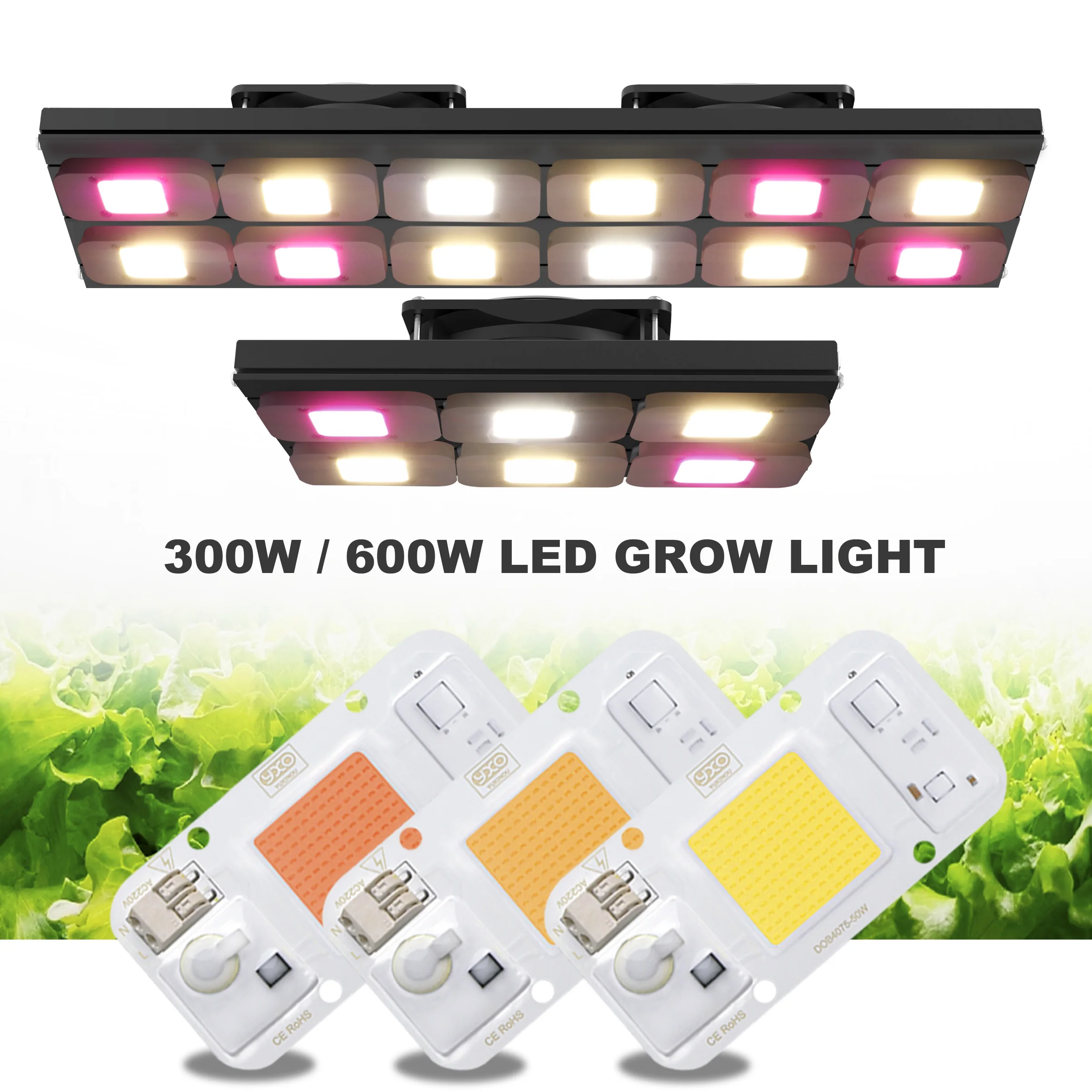 Upgraded Full Spectrum Grow Light Aluminum DOB High PPFD Phytolamp for Greenhouse Garden Greenhouse Tent Indoor Plant Growth