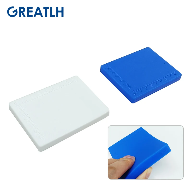 1pcs Carving Board Silica Gel Measuring Distance Tool White Blue Ophthalmic Instrument