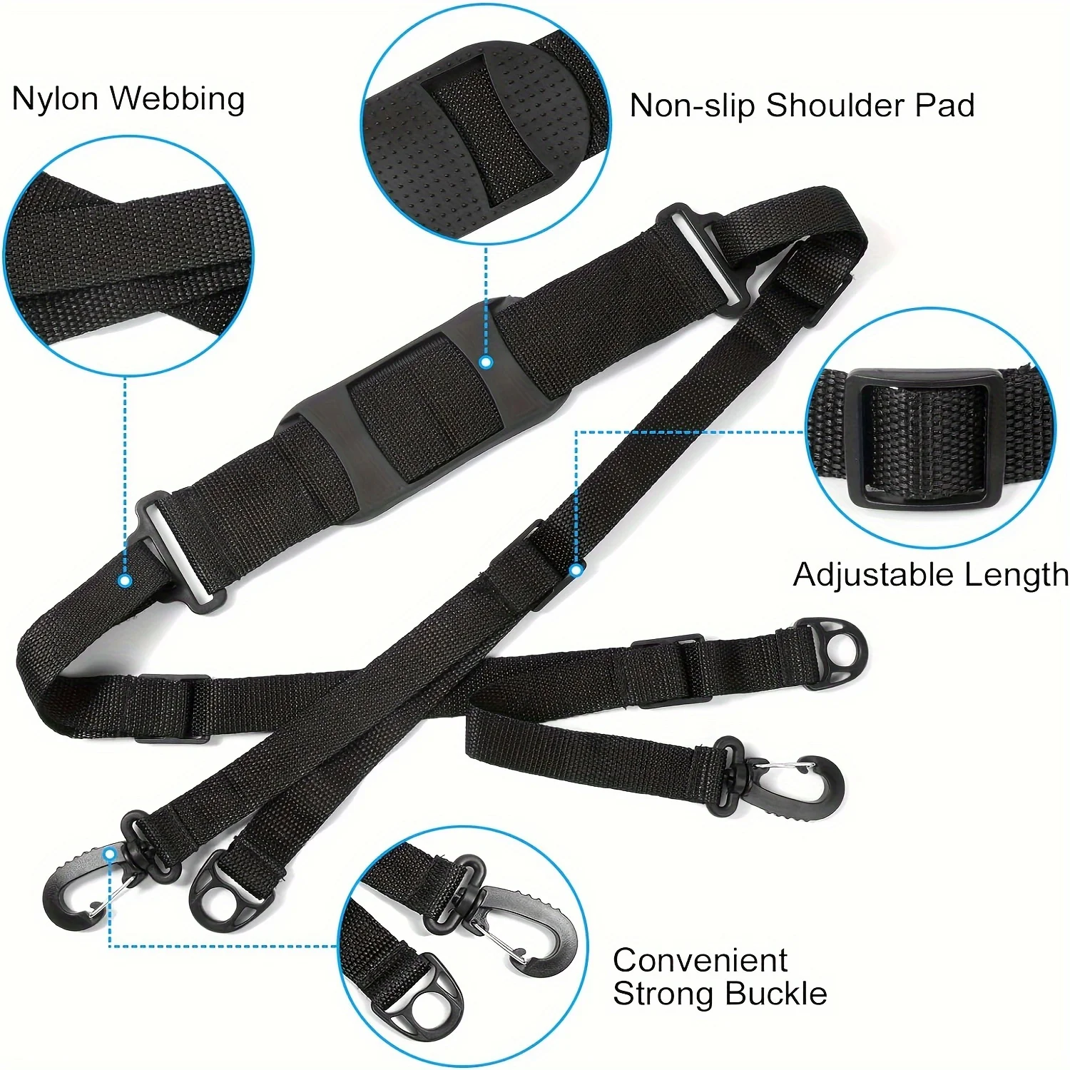 Set tali bahu + tali pembawa, 2 buah tali bahu Universal dapat disesuaikan untuk sepeda, aksesori skuter