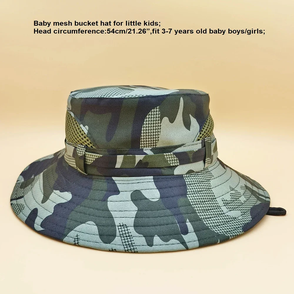 Summer Baby Sun Hat for Boys and Girls Outdoor Camouflage Anti UV Travel Hat Autumn Kids Beach Bucket Cap Hiking Caps 3-7 Years