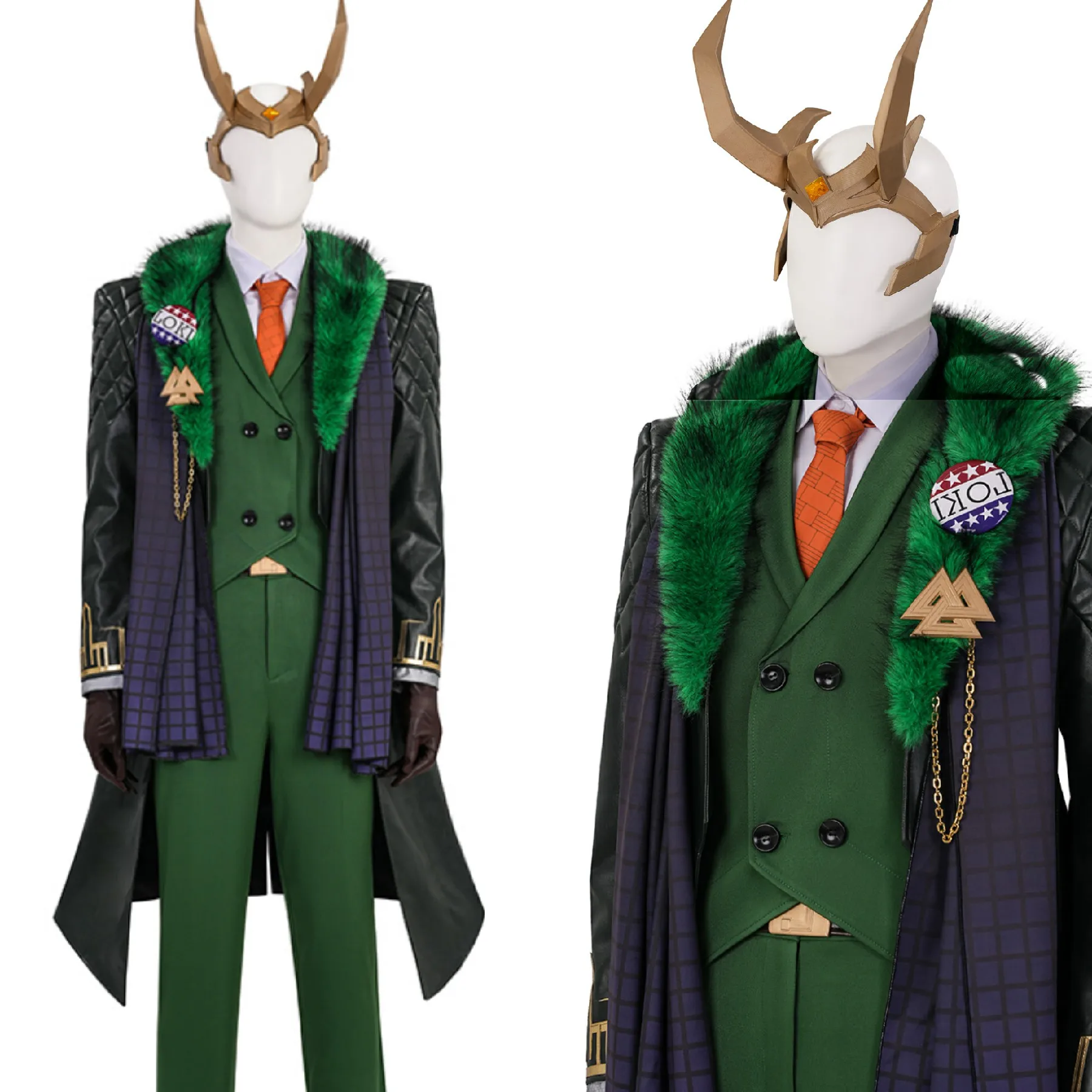 

President Loki Cosplay Costume Rivals Halloween Carnival Party Clothing