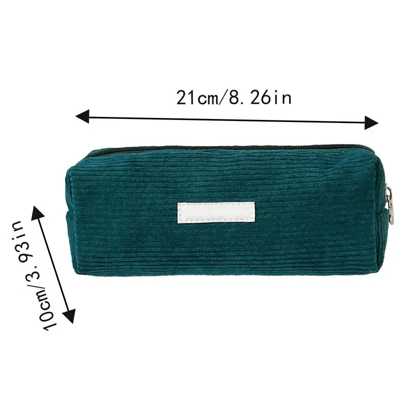 Corduroy Pencil Case Large Capacity Pencil Cases Stationery Solid Color Ka-waii School Supplies Zipper Pencil Pouch