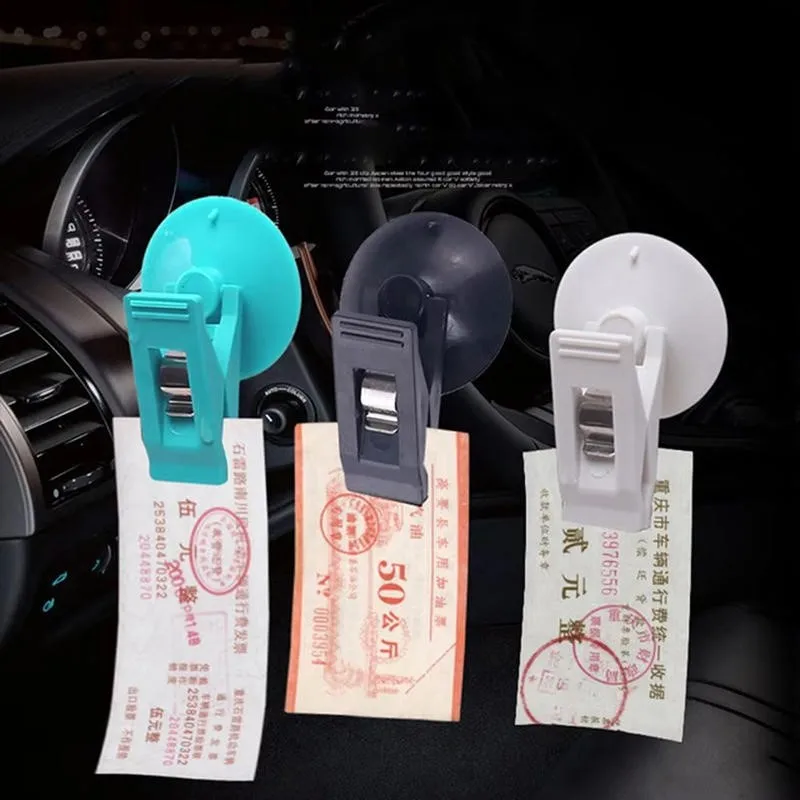 4pcs Car Interior Window Clip Mount Black Suction Cap Clip Plastic Sucker Removable Holder For Sunshade Curtain Towel Ticket
