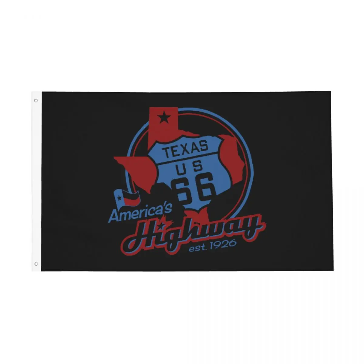 Route 66 Texas Flag Outdoor Banner All Weather Mother Road American Retro Oldschool Decoration Fade Proof 2x3 3x5 4x6 FT Flags