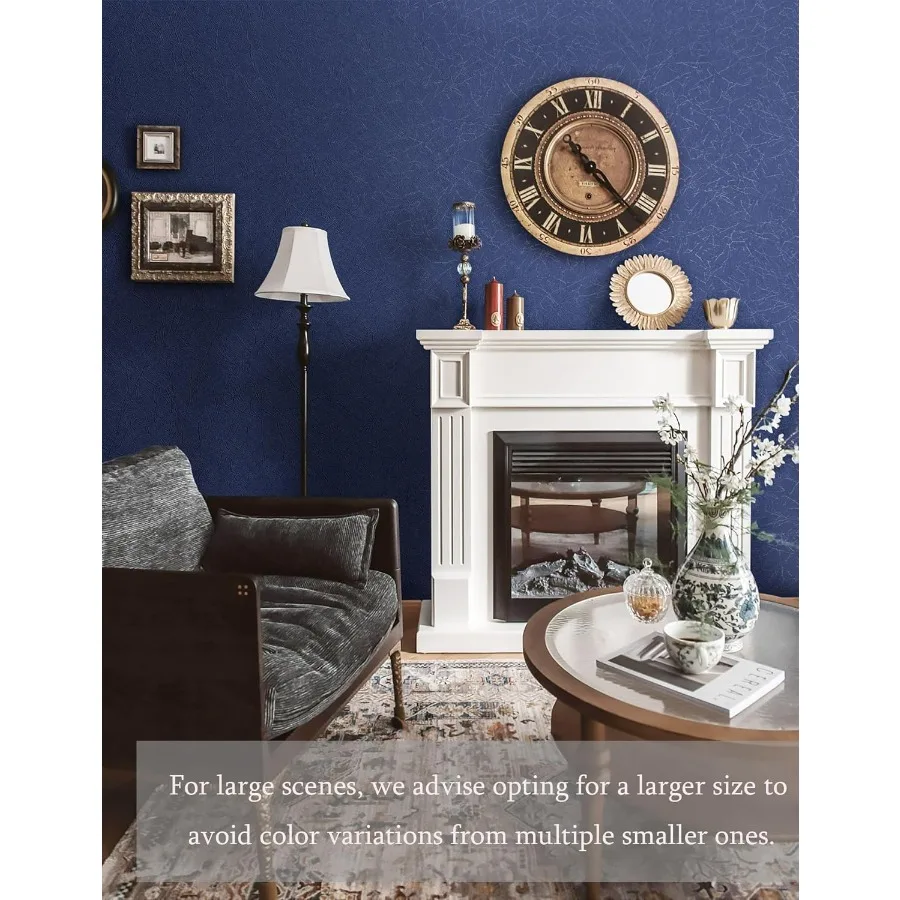Papier peint texturé en soie bleu foncé, pour décoration de maison, de bureau ou de chambre à coucher, papier peint en vinyle auto-adhésif amovible