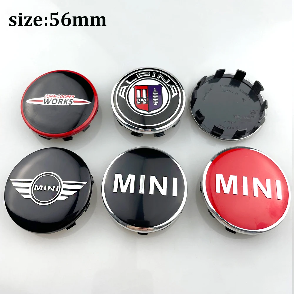 56mm Mini Wheel Center Cap 4pcs black Hub Covers For Mini Cooper One S JCW R56 R50 R53 R55 R57 R60 F54 F55 F56 car Accessories