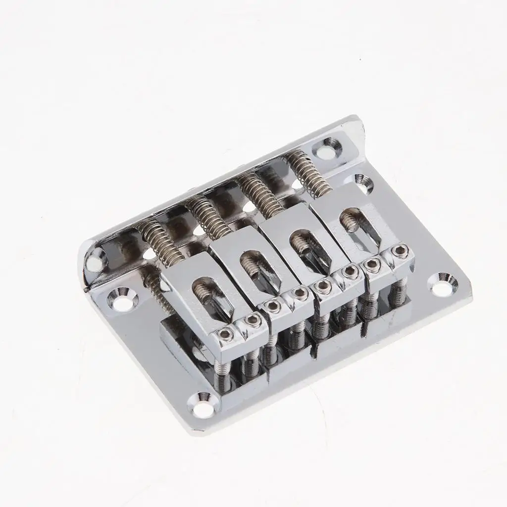 Electric Bass Guitar Bridge 4 String Stainless Steel Bridge Saddle Set for Ukulele Upgrade and Modification - view 3