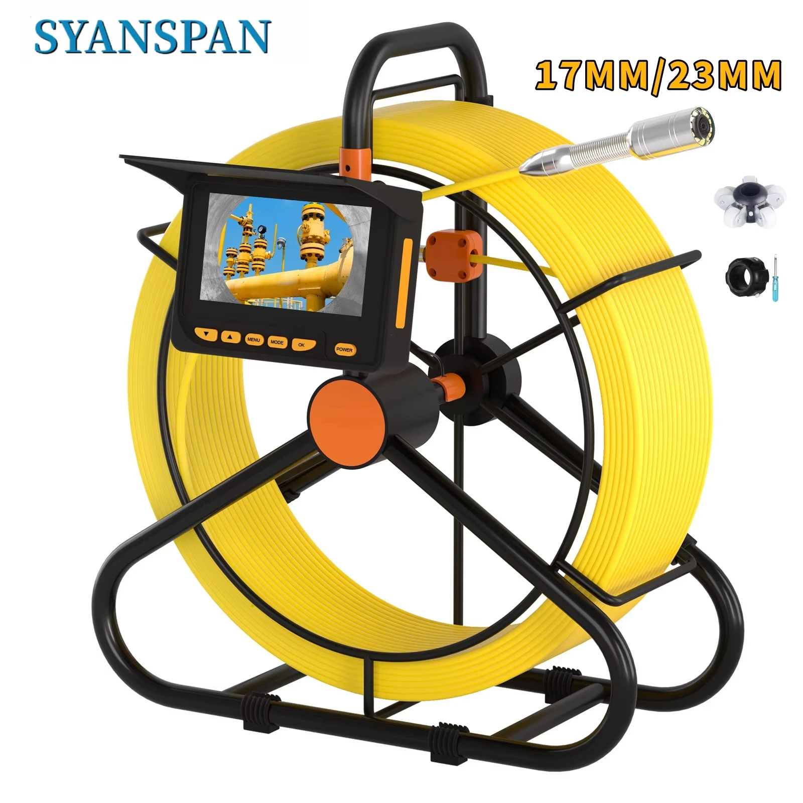 

Sewer Pipeing Inspection Camera DVR 16GB Video Recording SYANSPAN Drain Industrial Endoscope Snake Camera for Plumbing Home