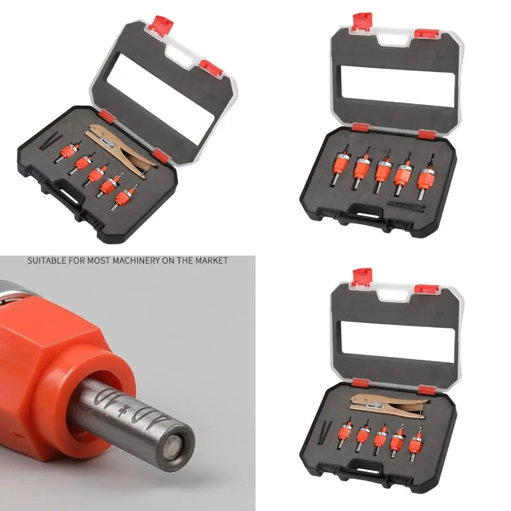 

R9UF 5pc Drill Bits With Precisions Depth Stop and Hole For Plywood Plastic PVC