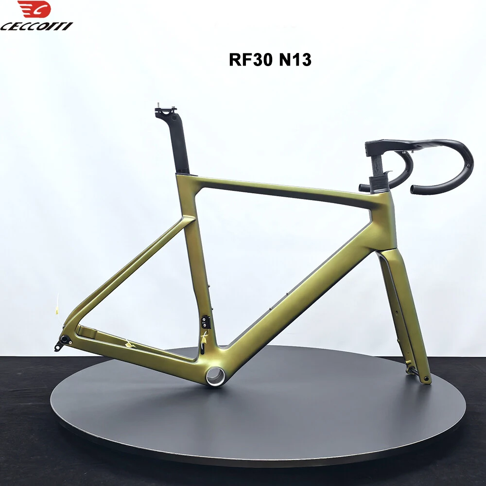 CECCOTTI Brand RF30 Model T1000 Full Carbon Bike Frame And Full Hidde Cable Design T47 thread BB Bicycle Frameset DIY color