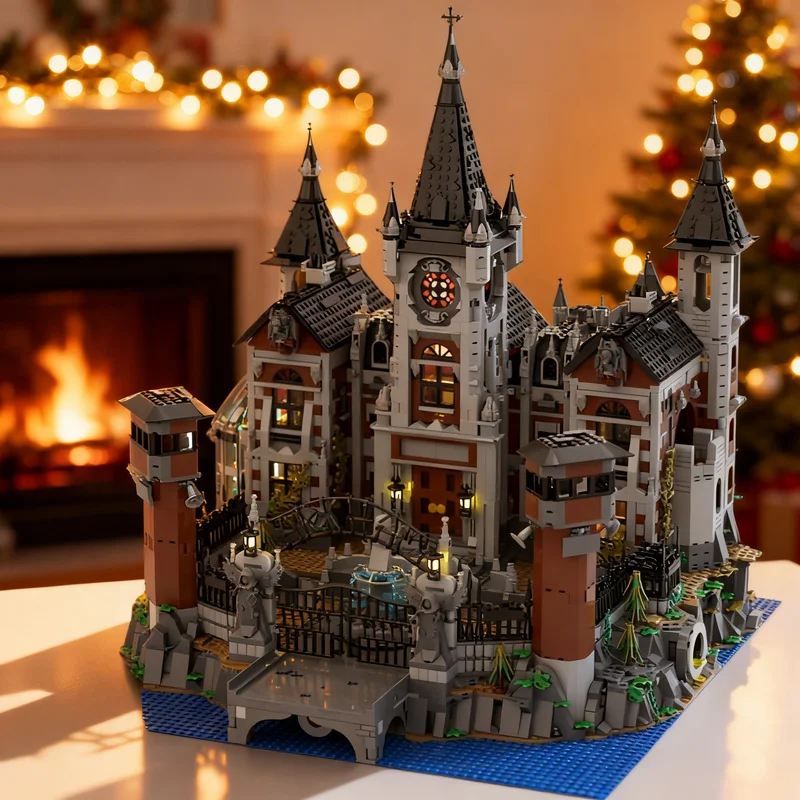 6755pcs MOC Modular Buildings Arkham Asylum Model Christmas Gift Creative Collectible For Living Room Decoration