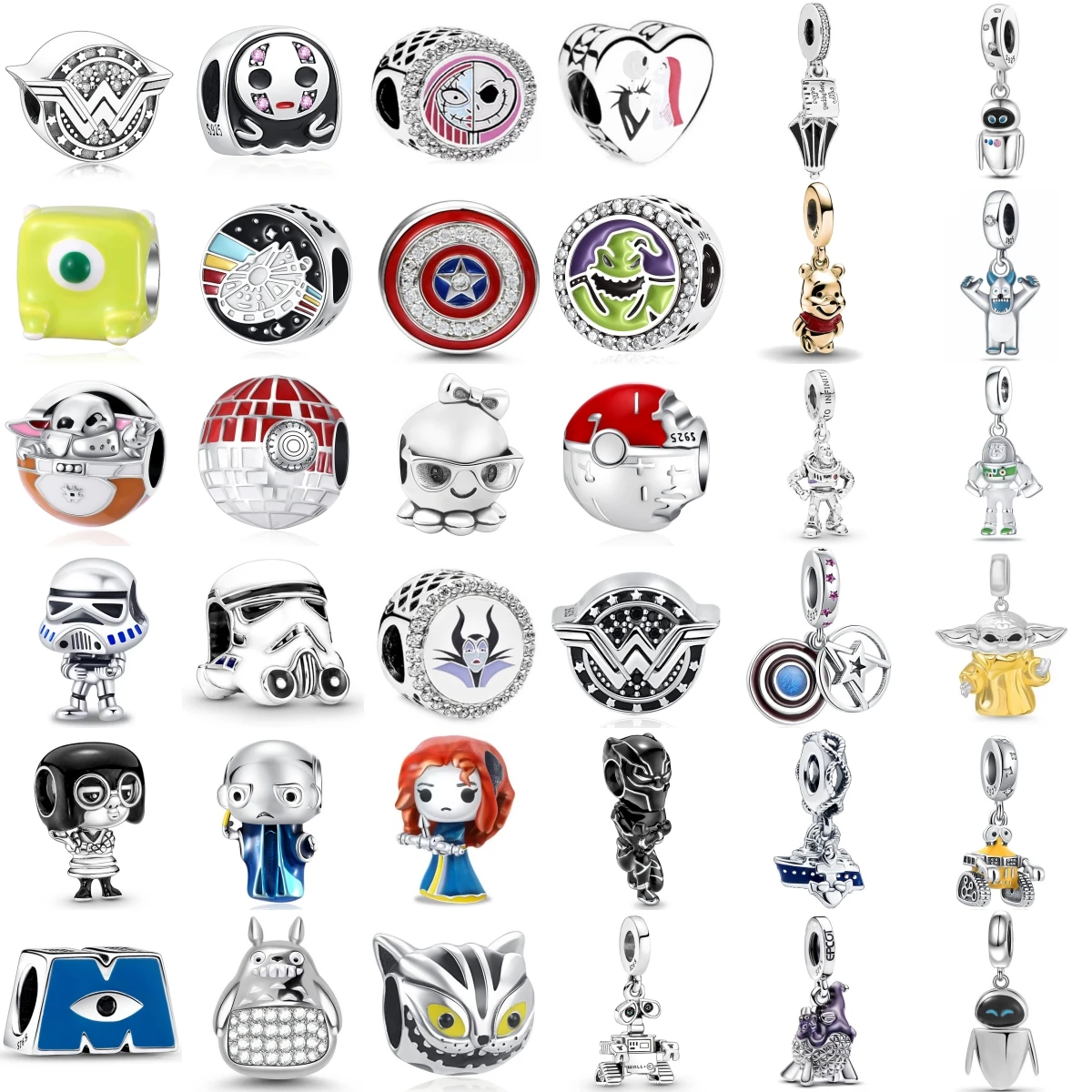 

Miniso Disney стерлингового серебра 925 пробы робот внеземный космический корабль подвески оригинальные бусины подходят для браслета женские ювелирные изделия своими руками