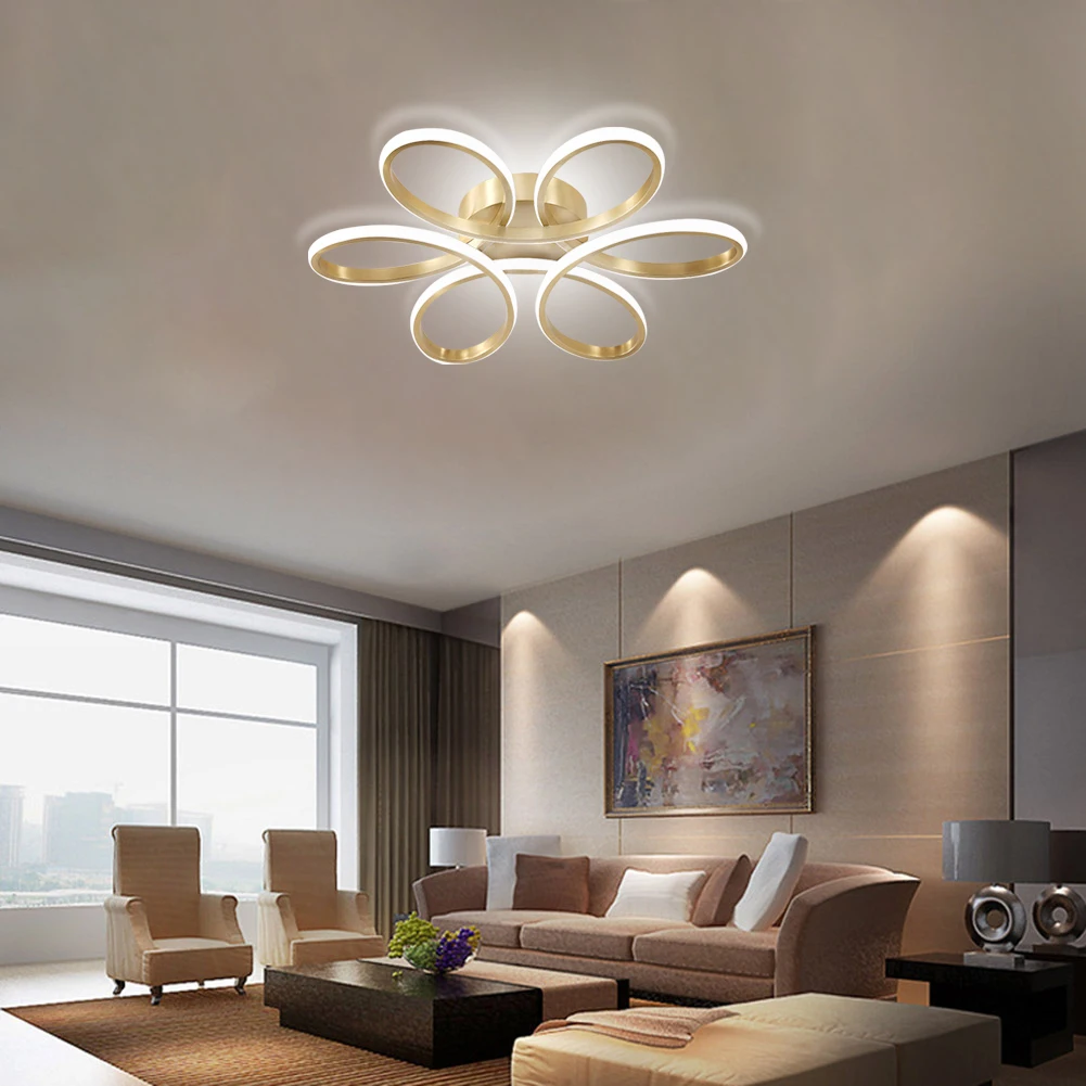 

Flush Mount Lamp Three Colors LED Surface Mounted Ceiling Lamp Super Bright Household LED Chandelier Eye Care Home Decor Fixture