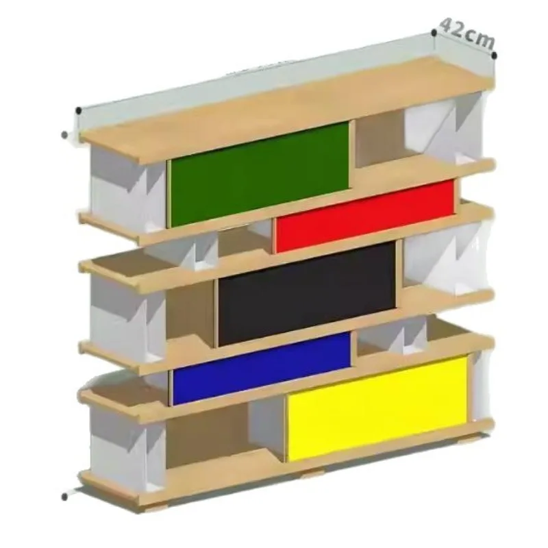 

Display cabinet "Nordic Bauhaus solid wood stainless steel storage rack side cabinet