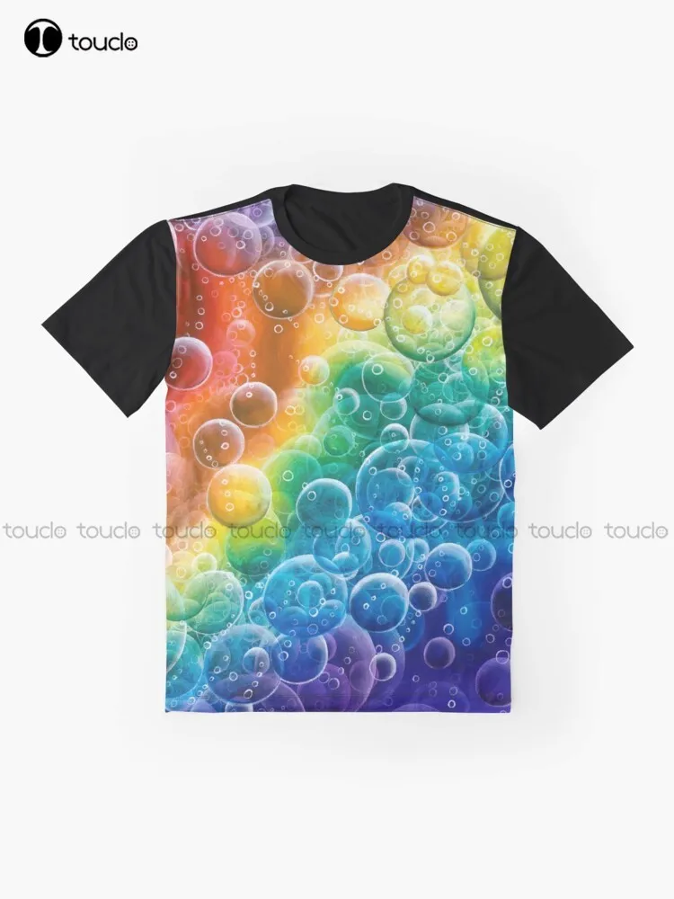 Rainbow Bubbles Graphic T-Shirt Custom Aldult Teen Unisex Digital Printing Tee Shirts Funny Art Streetwear Cartoon Tee Xs-5Xl