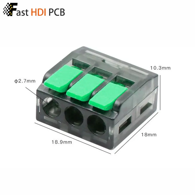 Клеммная колодка быстрого подключения, 2/3/5-портовый прозрачный электрический разъем 250 В с чистой меди, без инструментов для многожильного/твердого провода