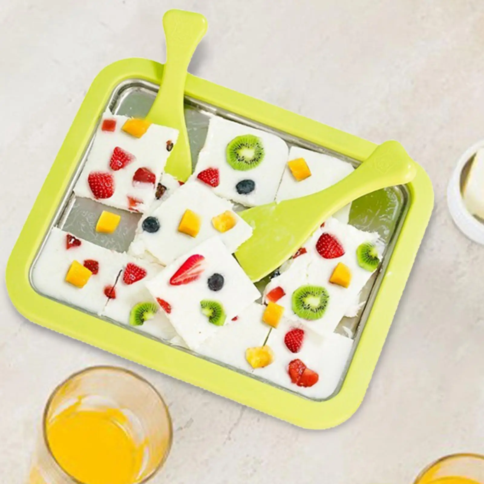 Ice Cream Rolled Maker Machine Stainless Steel Simple to Clean Multifunctional
