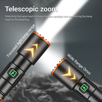 Rechargeable High Lumens Tactical Flashlight Zoomable Powerful Waterproof Super Bright Aluminium Light for Camping Emergency