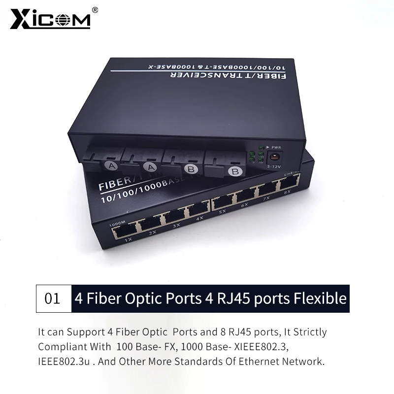 Imagem -02 - Porto da Fibra Rj45 Porto Simples Duplex Pcs Conversor dos Meios da Fibra Gigabit Ethernet Switch Transceptor sc Singemode 20km 1000m