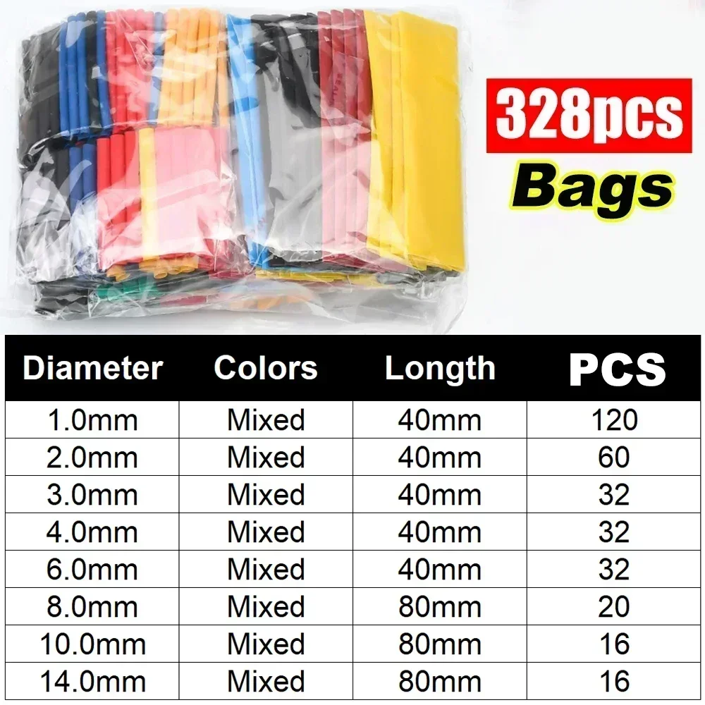 164PCS 2: 1 Kabel Schrumpfschlauch Kit Wärme Verschiedene Packung Thermoretractile Isolierung Schlauch Kabel Draht Schrumpf Verpackung für DIY