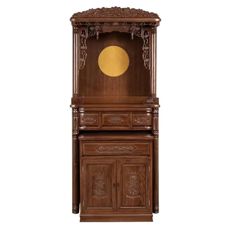 

A16 Buddhist Shrine Chinese Style Clothes Closet Household Solid Wood Altar Buddha Shrine Simple Buddha Cabinet Buddhist Shrine
