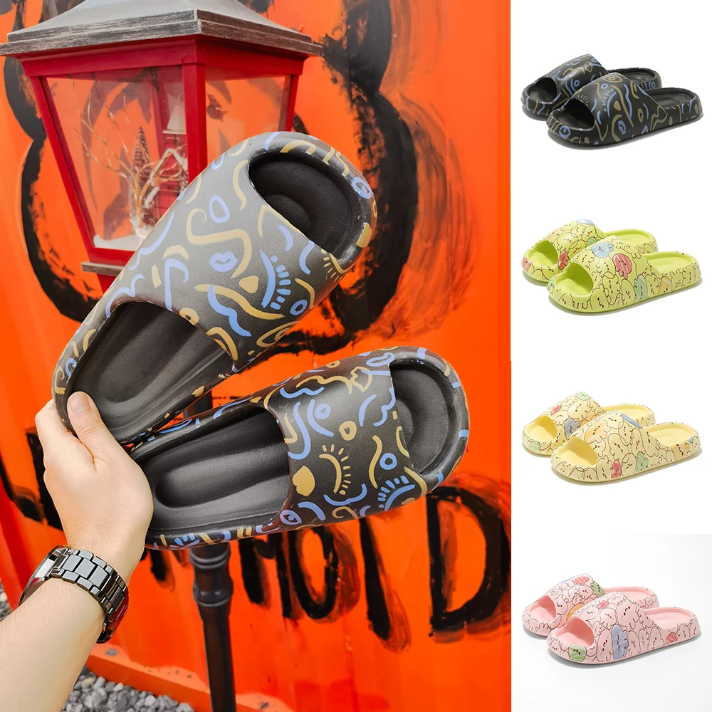 

2024 Women Soft Sole Cloud Slippers Indoor Outdoor Beach Sandals Thick Platform Summer EVA Non Slip Flip Flops Big Size