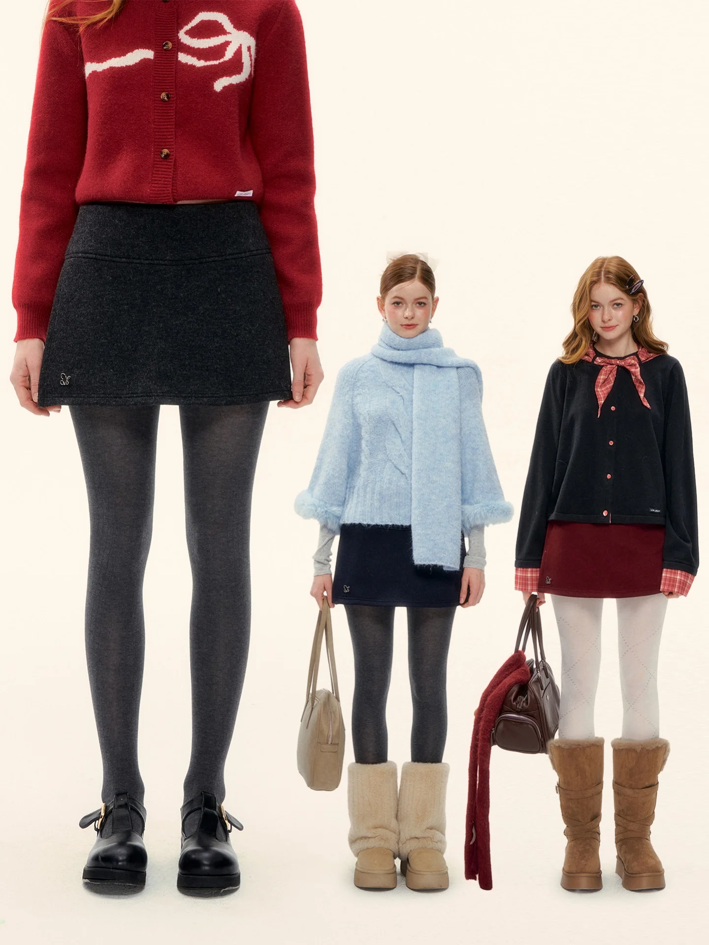 

AsGony High Waist A-Line Skirt Pants Retro Versatile Slimming High Slit Women's Faion Casual Non-Stretch Fabric