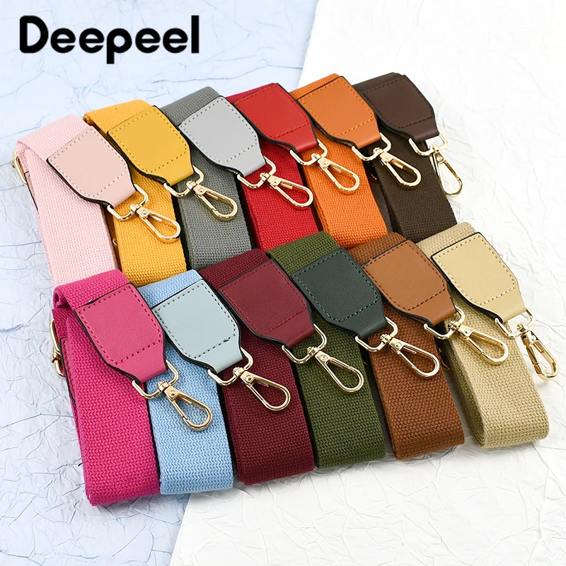 1Pc Deepeel 3.8cm Canvas Cotton Bags Strap 80-130cm Adjust Webbing Handbag Crossbody Replacement Shoulder Straps Bag Accessories