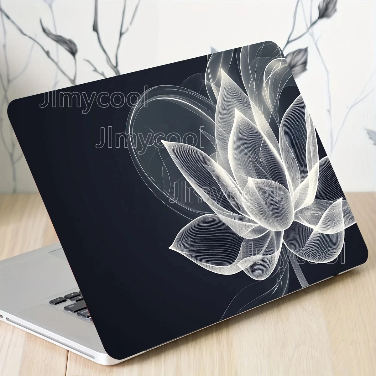 2 Pack Floral Pattern Laptop Stickers Universal Light Beige Waterproof and Scratch Resistant  Waterproof Scratch Resistant,