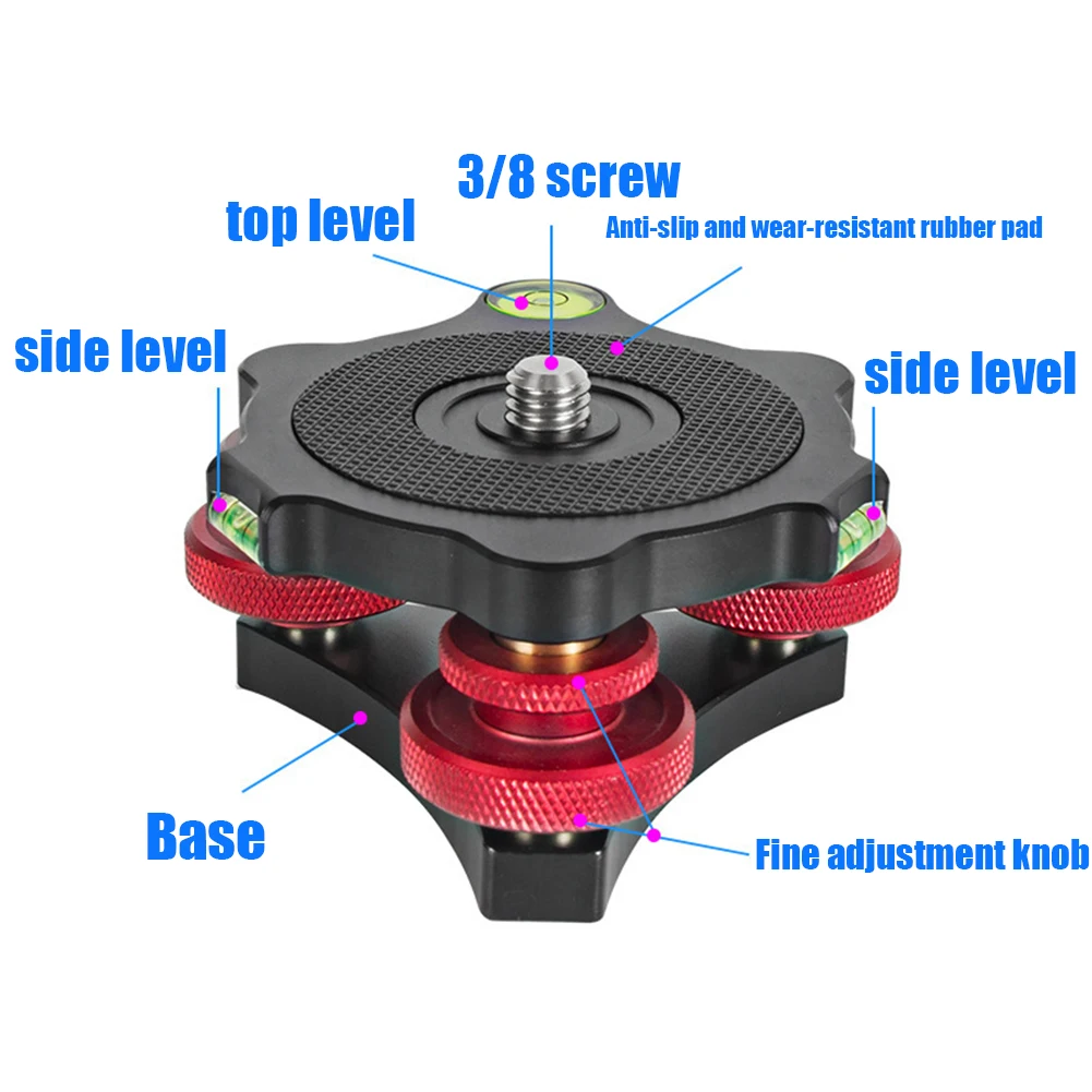 Universal Tripod Quick Leveling Base Aluminum Alloy Level Adjustment Base Panning Level Plate For Most Cameras