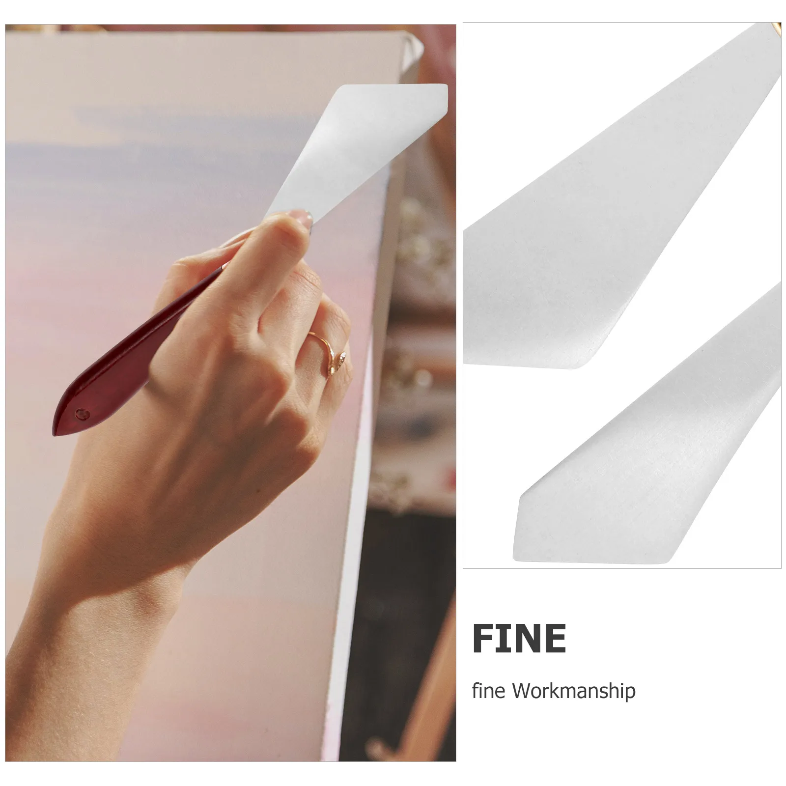 

6Pcs Oil Painting Scrapers Metal Spatulas Wooden Handle Ergonomic Artist Tools for Paint Mixing Canvas Clay and Pigment Craft