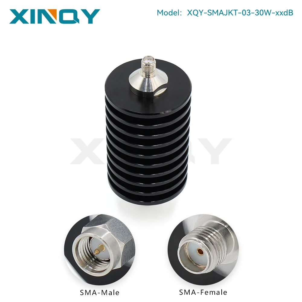 Xinqy 30W Coaxial Attenuator 50 Ohm Sma-Jk Male and Female Connector 1/3/5/6/15/20/25Db Dc-3G