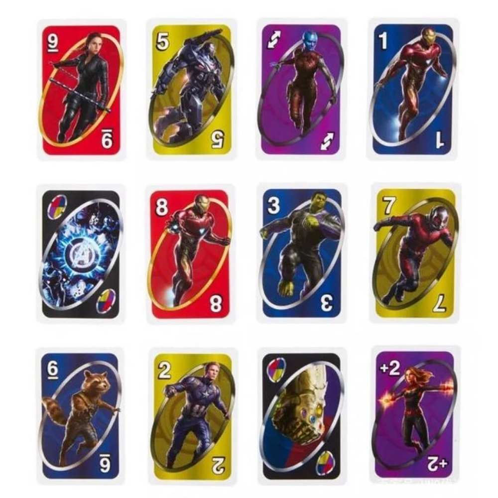 UNO FLIP! Avengers Board Game Anime Cartoon Figure Pattern Family Funny Entertainment uno Cards Games Christmas Gifts