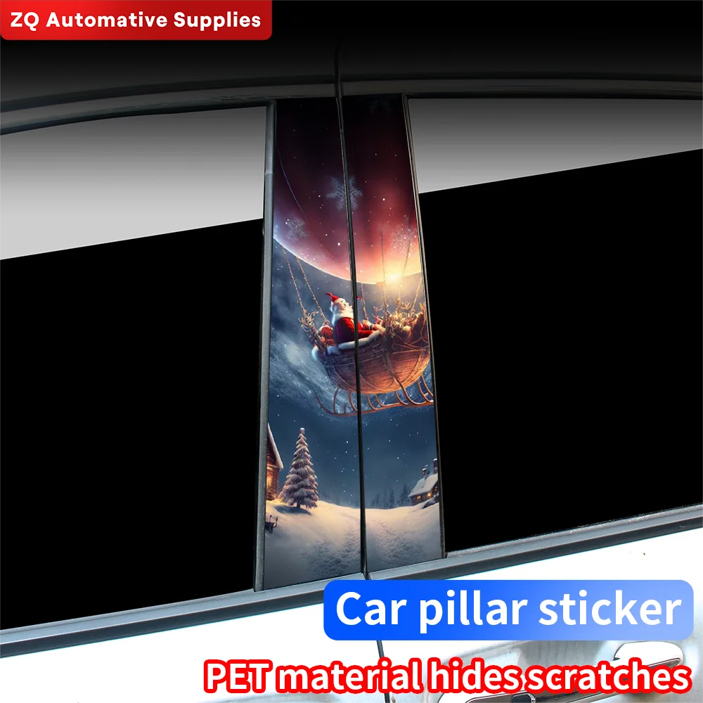 

Christmas Car Stickers Car B-pillar Vinyl Decals Waterproof Auto Center Pillar Sticker Cover Scratches Vehicle Decor Accessories