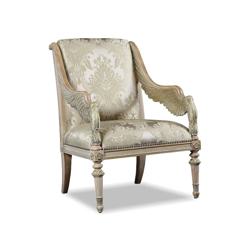 Italian series leisure chair European jacquard leisure sofa chair birch stool